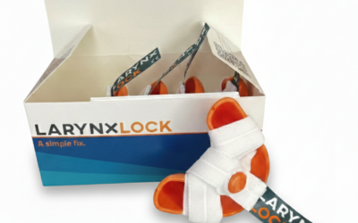 Bande élastique, boutonnière pour dispositif médical – Larynxlock –